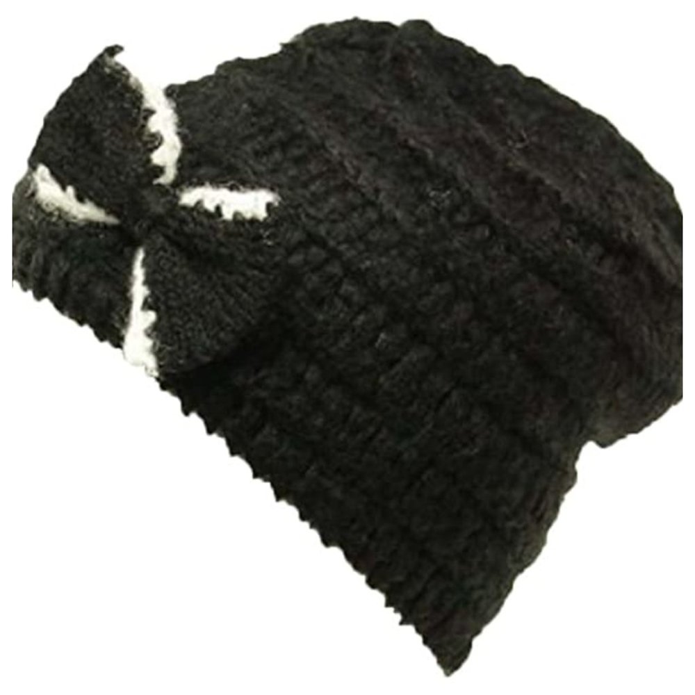 My Style Lab Women's Crochet Hat in Black & White One Size